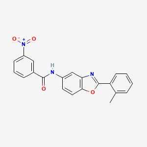 molecular formula C21H15N3O4 B3441405 N-[2-(2-methylphenyl)-1,3-benzoxazol-5-yl]-3-nitrobenzamide 