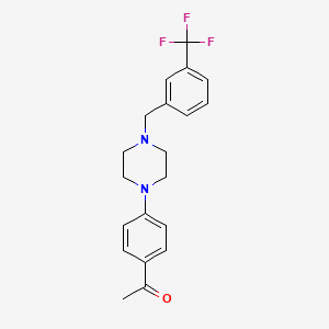 molecular formula C20H21F3N2O B3441417 1-(4-{4-[3-(trifluoromethyl)benzyl]-1-piperazinyl}phenyl)ethanone 