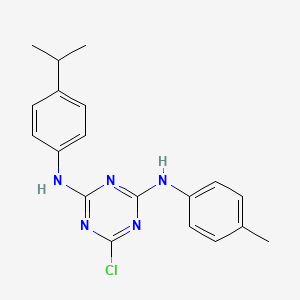 molecular formula C19H20ClN5 B3441428 6-chloro-N-(4-isopropylphenyl)-N'-(4-methylphenyl)-1,3,5-triazine-2,4-diamine 