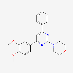 molecular formula C22H23N3O3 B3441432 4-[4-(3,4-dimethoxyphenyl)-6-phenyl-2-pyrimidinyl]morpholine 