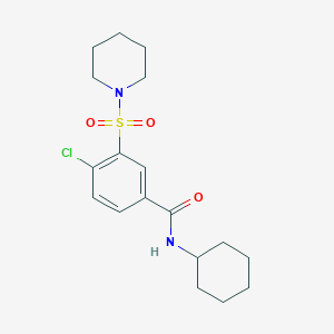 molecular formula C18H25ClN2O3S B3441436 4-chloro-N-cyclohexyl-3-(1-piperidinylsulfonyl)benzamide 