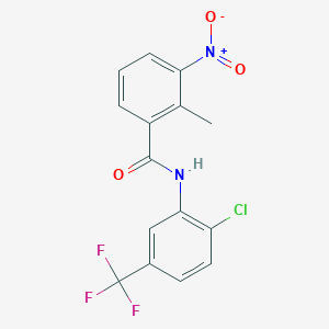 molecular formula C15H10ClF3N2O3 B3441445 N-[2-chloro-5-(trifluoromethyl)phenyl]-2-methyl-3-nitrobenzamide 