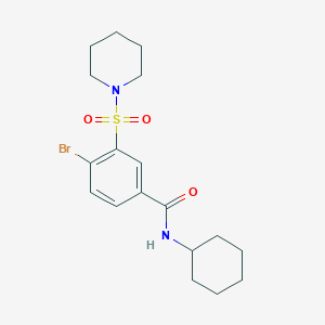 molecular formula C18H25BrN2O3S B3441454 4-bromo-N-cyclohexyl-3-(1-piperidinylsulfonyl)benzamide 