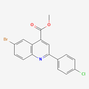 molecular formula C17H11BrClNO2 B3441456 methyl 6-bromo-2-(4-chlorophenyl)-4-quinolinecarboxylate 