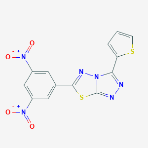 molecular formula C13H6N6O4S2 B344146 6-{3,5-Bisnitrophenyl}-3-(2-thienyl)[1,2,4]triazolo[3,4-b][1,3,4]thiadiazole 