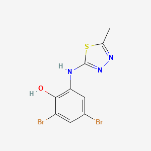 molecular formula C9H7Br2N3OS B3441493 2,4-dibromo-6-[(5-methyl-1,3,4-thiadiazol-2-yl)amino]phenol 