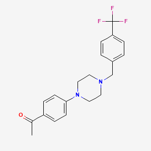 molecular formula C20H21F3N2O B3441499 1-(4-{4-[4-(trifluoromethyl)benzyl]-1-piperazinyl}phenyl)ethanone 