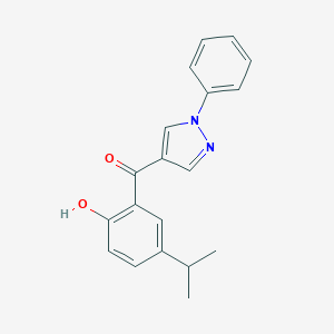 molecular formula C19H18N2O2 B344152 (2-hydroxy-5-isopropylphenyl)(1-phenyl-1H-pyrazol-4-yl)methanone 