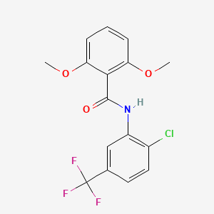 molecular formula C16H13ClF3NO3 B3441525 N-[2-chloro-5-(trifluoromethyl)phenyl]-2,6-dimethoxybenzamide 