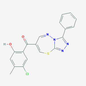 molecular formula C19H13ClN4O2S B344153 (5-Chloro-2-hydroxy-4-methylphenyl)(3-phenyl[1,2,4]triazolo[3,4-b][1,3,4]thiadiazepin-7-yl)methanone 