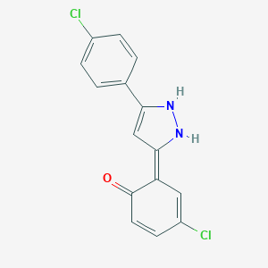 (6E)-4-chloro-6-[5-(4-chlorophenyl)-1,2-dihydropyrazol-3-ylidene]cyclohexa-2,4-dien-1-one
