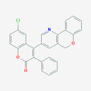 molecular formula C27H16ClNO3 B344156 6-chloro-4-(5H-chromeno[4,3-b]pyridin-3-yl)-3-phenyl-2H-chromen-2-one 