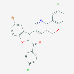 molecular formula C27H14BrCl2NO3 B344157 [5-bromo-3-(9-chloro-5H-chromeno[4,3-b]pyridin-3-yl)-1-benzofuran-2-yl](4-chlorophenyl)methanone 