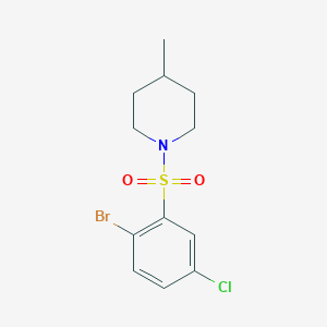 molecular formula C12H15BrClNO2S B3441577 1-[(2-bromo-5-chlorophenyl)sulfonyl]-4-methylpiperidine 