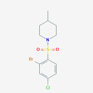molecular formula C12H15BrClNO2S B3441585 1-[(2-bromo-4-chlorophenyl)sulfonyl]-4-methylpiperidine 