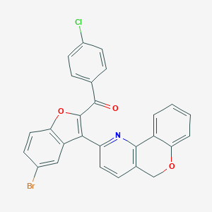 molecular formula C27H15BrClNO3 B344160 [5-bromo-3-(5H-chromeno[4,3-b]pyridin-2-yl)-1-benzofuran-2-yl](4-chlorophenyl)methanone 