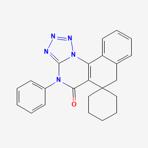 molecular formula C23H21N5O B3441606 4-phenyl-4H-spiro[benzo[h]tetrazolo[1,5-a]quinazoline-6,1'-cyclohexan]-5(7H)-one 