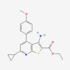 molecular formula C20H20N2O3S B3441610 ethyl 3-amino-6-cyclopropyl-4-(4-methoxyphenyl)thieno[2,3-b]pyridine-2-carboxylate 