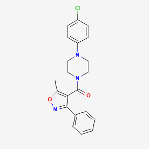 molecular formula C21H20ClN3O2 B3441634 1-(4-chlorophenyl)-4-[(5-methyl-3-phenyl-4-isoxazolyl)carbonyl]piperazine 