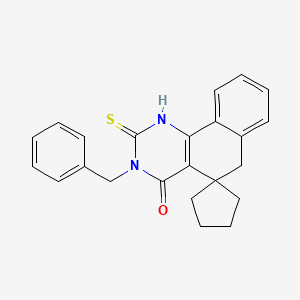 molecular formula C23H22N2OS B3441642 3-benzyl-2-thioxo-2,3-dihydro-1H-spiro[benzo[h]quinazoline-5,1'-cyclopentan]-4(6H)-one 