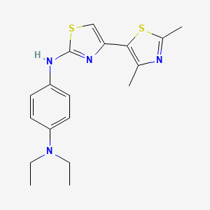molecular formula C18H22N4S2 B3441647 N'-(2',4'-dimethyl-4,5'-bi-1,3-thiazol-2-yl)-N,N-diethyl-1,4-benzenediamine 