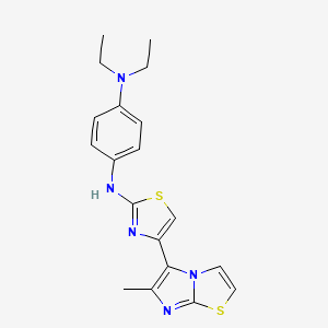 molecular formula C19H21N5S2 B3441650 N,N-diethyl-N'-[4-(6-methylimidazo[2,1-b][1,3]thiazol-5-yl)-1,3-thiazol-2-yl]-1,4-benzenediamine 