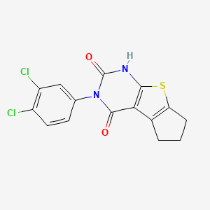 molecular formula C15H10Cl2N2O2S B3441651 3-(3,4-dichlorophenyl)-1,5,6,7-tetrahydro-2H-cyclopenta[4,5]thieno[2,3-d]pyrimidine-2,4(3H)-dione 