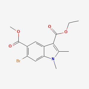 molecular formula C15H16BrNO4 B3441656 3-ethyl 5-methyl 6-bromo-1,2-dimethyl-1H-indole-3,5-dicarboxylate 