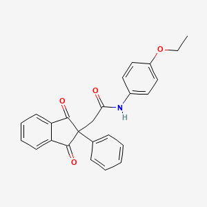 molecular formula C25H21NO4 B3441658 2-(1,3-dioxo-2-phenyl-2,3-dihydro-1H-inden-2-yl)-N-(4-ethoxyphenyl)acetamide 