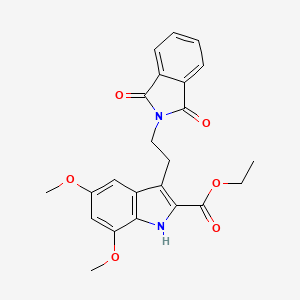 molecular formula C23H22N2O6 B3441660 ethyl 3-[2-(1,3-dioxo-1,3-dihydro-2H-isoindol-2-yl)ethyl]-5,7-dimethoxy-1H-indole-2-carboxylate 