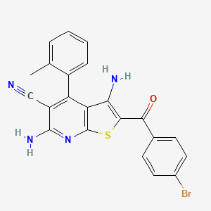 molecular formula C22H15BrN4OS B3441671 3,6-diamino-2-(4-bromobenzoyl)-4-(2-methylphenyl)thieno[2,3-b]pyridine-5-carbonitrile 