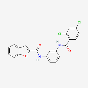 molecular formula C22H14Cl2N2O3 B3441683 N-{3-[(2,4-dichlorobenzoyl)amino]phenyl}-1-benzofuran-2-carboxamide 