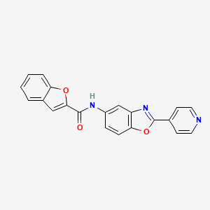 molecular formula C21H13N3O3 B3441708 N-[2-(4-pyridinyl)-1,3-benzoxazol-5-yl]-1-benzofuran-2-carboxamide 