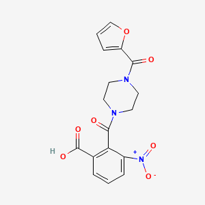 molecular formula C17H15N3O7 B3441725 2-{[4-(2-furoyl)-1-piperazinyl]carbonyl}-3-nitrobenzoic acid 