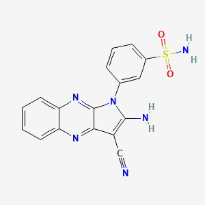 molecular formula C17H12N6O2S B3441758 3-(2-amino-3-cyano-1H-pyrrolo[2,3-b]quinoxalin-1-yl)benzenesulfonamide 