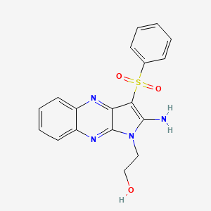 molecular formula C18H16N4O3S B3441768 2-[2-amino-3-(phenylsulfonyl)-1H-pyrrolo[2,3-b]quinoxalin-1-yl]ethanol 