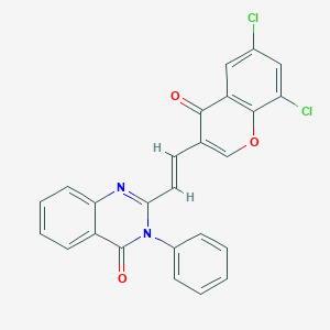 molecular formula C25H14Cl2N2O3 B344178 2-[2-(6,8-dichloro-4-oxo-4H-chromen-3-yl)vinyl]-3-phenyl-4(3H)-quinazolinone 