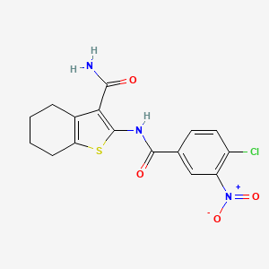 molecular formula C16H14ClN3O4S B3441787 2-[(4-chloro-3-nitrobenzoyl)amino]-4,5,6,7-tetrahydro-1-benzothiophene-3-carboxamide 