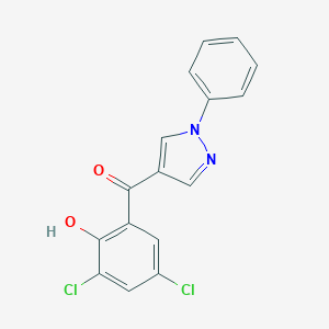 molecular formula C16H10Cl2N2O2 B344180 4-(3,5-Dichloro-2-hydroxybenzoyl)-1-phenylpyrazole CAS No. 68287-74-1