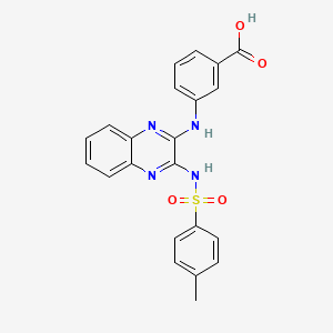 molecular formula C22H18N4O4S B3441813 3-[(3-{[(4-methylphenyl)sulfonyl]amino}-2-quinoxalinyl)amino]benzoic acid 