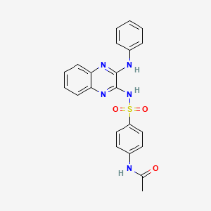 molecular formula C22H19N5O3S B3441817 N-(4-{[(3-anilino-2-quinoxalinyl)amino]sulfonyl}phenyl)acetamide 