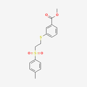 molecular formula C17H18O4S2 B3441831 methyl 3-({2-[(4-methylphenyl)sulfonyl]ethyl}thio)benzoate 