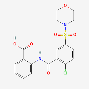 molecular formula C18H17ClN2O6S B3441895 2-{[2-chloro-5-(4-morpholinylsulfonyl)benzoyl]amino}benzoic acid 