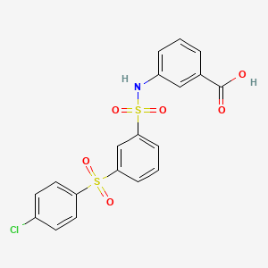3-[({3-[(4-chlorophenyl)sulfonyl]phenyl}sulfonyl)amino]benzoic acid