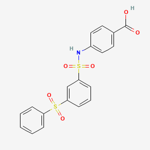 molecular formula C19H15NO6S2 B3441932 4-({[3-(phenylsulfonyl)phenyl]sulfonyl}amino)benzoic acid 