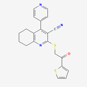 molecular formula C21H17N3OS2 B3441948 2-{[2-oxo-2-(2-thienyl)ethyl]thio}-4-(4-pyridinyl)-5,6,7,8-tetrahydro-3-quinolinecarbonitrile 