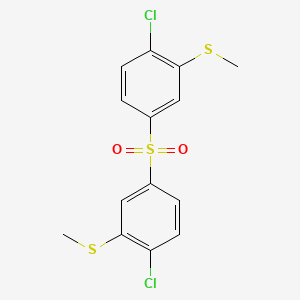 molecular formula C14H12Cl2O2S3 B3442003 1,1'-sulfonylbis[4-chloro-3-(methylthio)benzene] 