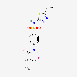 molecular formula C17H15FN4O3S2 B3442006 N-(4-{[(5-ethyl-1,3,4-thiadiazol-2-yl)amino]sulfonyl}phenyl)-2-fluorobenzamide 