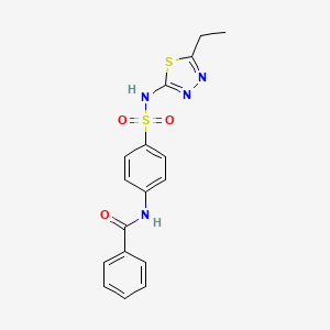 molecular formula C17H16N4O3S2 B3442017 N-(4-{[(5-ethyl-1,3,4-thiadiazol-2-yl)amino]sulfonyl}phenyl)benzamide 