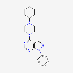 molecular formula C21H26N6 B3442041 4-(4-cyclohexyl-1-piperazinyl)-1-phenyl-1H-pyrazolo[3,4-d]pyrimidine 